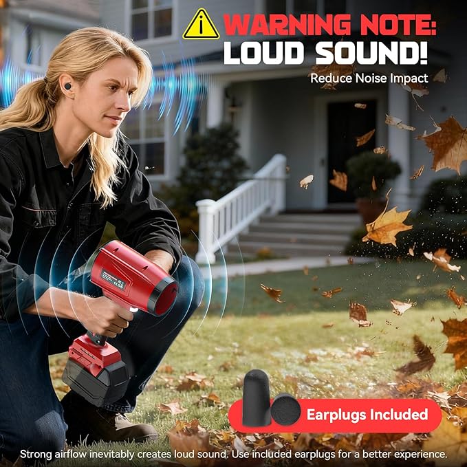 DIYtoolifz Cordless Leaf Blower Compatible with Milwaukee (Tool Only), 800,000RPM Brushless Motor, Adjustable Speed, Lightweight Portable Electric Blower for Car, Patio, Garden (Without Battery)