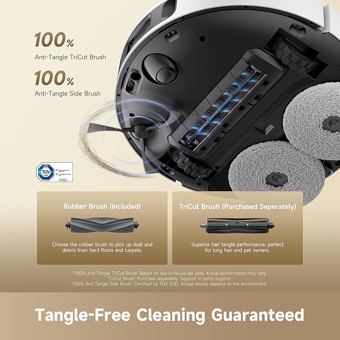 DREAME D30 Ultra CE Robot Vacuum and Mop with Auto Dust Emptying, 25,000Pa Suction, 0.41in Mop Lifting, Multifunctional Base Station, Mop Self-Washing, Smart Obstacle Avoidance, White