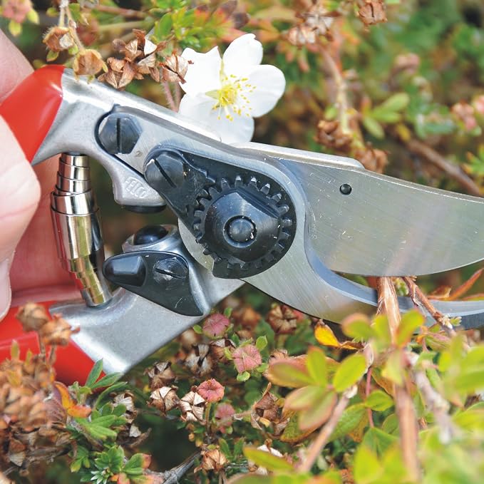 Felco F9 Pruning Shears – 8.3" Swiss-Made Left-Handed Garden Clippers with 1" Cutting Capacity | Hand Pruners for Gardening | Garden Tool Cutter with Precision Bypass Blade, Forged Aluminum Handles