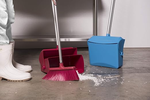 Remco - A Vikan Company 62503 Lobby Dustpan with Broom, Polypropylene/Polyester/Aluminum, 7" X 14" Bin, 37" Handle, Gray