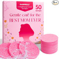 GAINWELL Gifts for MoM in Mothers Day, 50-Count Compressed Facial Sponge, Daily Facial Cleansing and Exfoliating, 100％ Natural Cosmetic Spa Sponges for Makeup Remover, Reusable, Pink