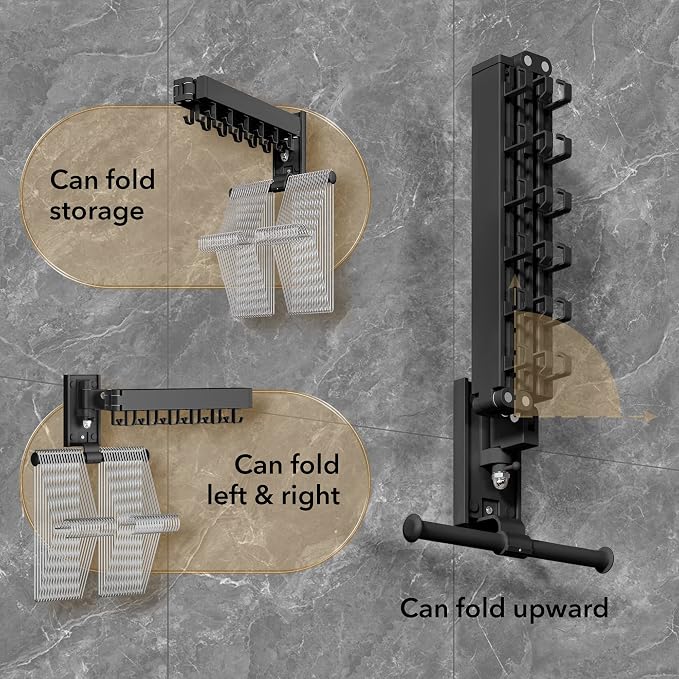 ZdwCyl Wall Mounted Clothes Hanger,Clothes Drying Rack,Laundry Drying Rack,Drying Rack Clothing,Laundry Hanger Rack,Retractable Dryer Racks,Collapsible, Aluminum,can be Fold Upward & Left & Right