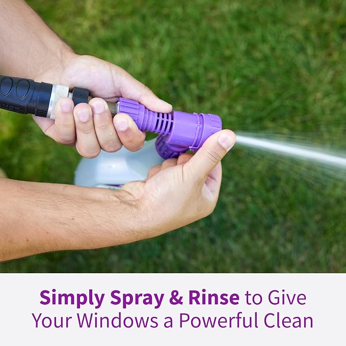 Rejuvenate Window Cleaner, 32 Ounces, Non-Toxic Outdoor Window Cleaner With Hose-End Adapter Quickly Removes Dirt For A Spot- And Streak-Free Shine, 2 Pack