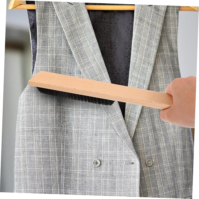 Ipetboom 4pcs Bristle Coat Brush Wood Handle Versatile Garment Cleaning Tool for Clothes Hats and Blankets Lint for Daily Maintenance and Care