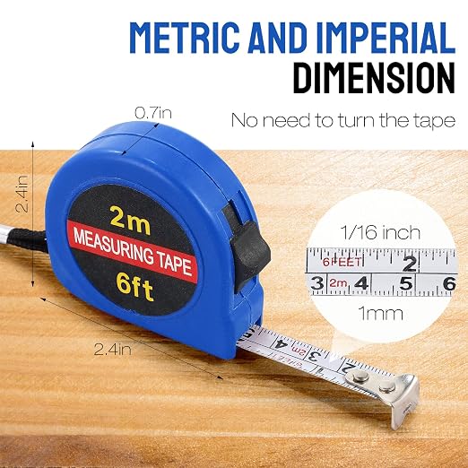 Copkim 50 Pcs 6 FT Mini Tape Measure Retractable Bulk Small Measuring Tape Pocket Size Measurement Tool for Operation Christmas Items Party Favor Gifts Stuffers for Men(Blue)