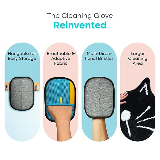 Uproot Cleaner Pro Pet Hair Remover & Electrostatic Pet Hair Removal Glove for Cats & Dogs: Special Multi Fabric Edge Tool for Non-Knit Surfaces, Furniture, Clothes & Car Upholstery – Gets Every Hair!
