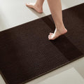 TYUU Bathroom Runner Rug, Long Bath Mat Washable Thin Quick Dry Low Pile Bathroom Runner Rugs 24 x 60 Non Slip, Brown 24"x60"