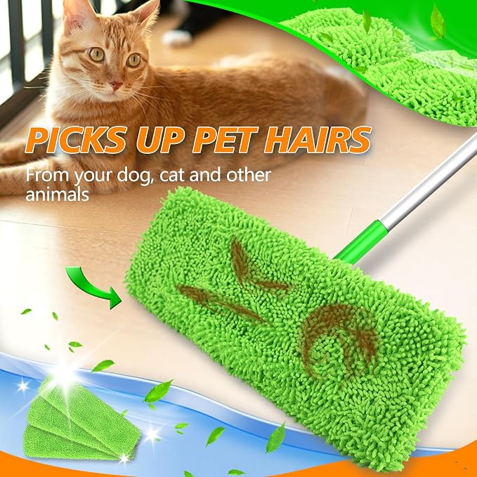 50 Count Disposable XL Dry Sweeping Cloths + 6 Pack Reusable Microfiber Mop Pads for Swiffer Sweeper XL Mop (Mop is not Included)