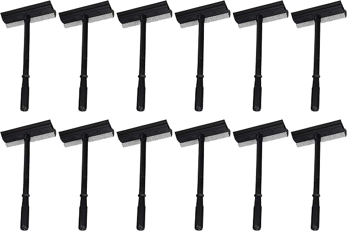 Black Duck Brand 12 Pack Window and Windshield Cleaning Sponge and Rubber Squeegee (15" x 7.75")