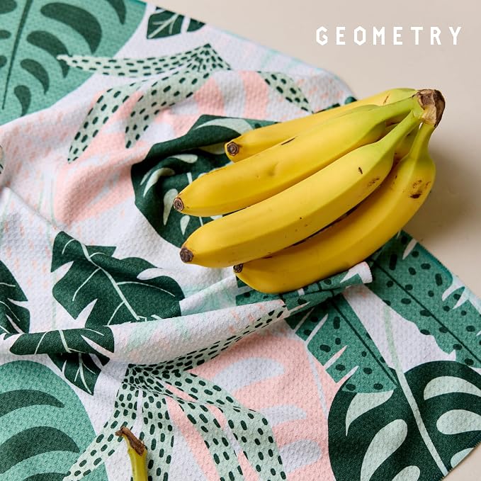 GEOMETRY Kitchen Tea Towels - Quick Dry Microfiber Dish Towels for Kitchen Diedre, 18" x 30" 1 Pack