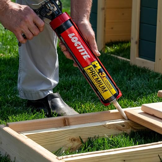 Loctite PL Premium Polyurethane Construction Adhesive, 10 fl oz Cartridge, 6 Pack - Versatile Construction Glue for Wood, Concrete, Stone, Metal & More