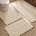 YIHOUSE Bathroom Rugs Set 3 Piece, Memory Foam Bath Mat Khaki | Ultra Soft, Absorbent, Non-Slip, Machine Washable, for Bathroom, Sink and Toilet
