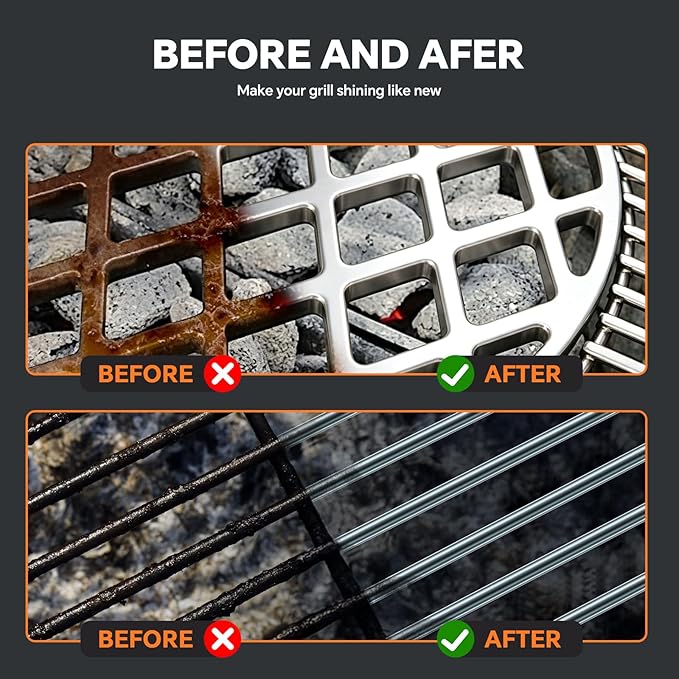 Bristle-Free Steam Grill Brush with 5 Replacement Pads – No Bristle Shedding. Unique Steel Fibers Pads Efficiently Deep Clean All Kinds of Grills. A Safe Outdoor Grill Cleaner.(Model-XD3000)