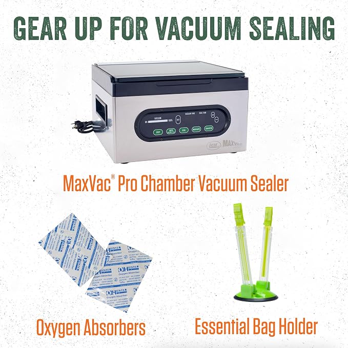 LEM Products MaxVac Textured Mylar Vacuum Sealer Bags, 11" x 13", 50 Count