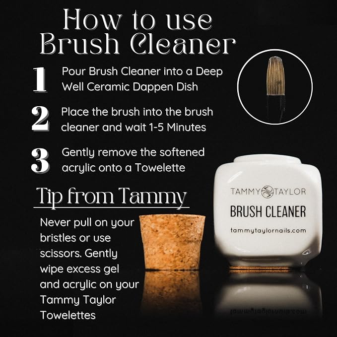 Tammy Taylor Kolinsky Acrylic Nail Brush | Real Sable, Professional Nail Brushes for Acrylic Application | Medium