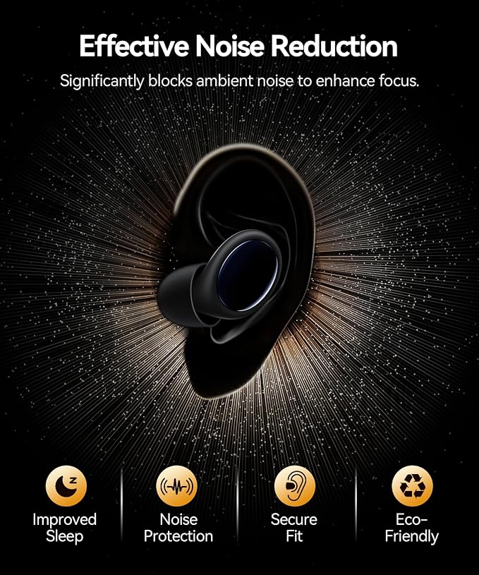 45dB Ear Plugs for Sleeping Noise Cancelling Ear Plugs for Noise Reduction & Snoring, Concerts, Earplugs for Sleep,Sider Sleepers Airplane, Silicone Earplugs Reusable