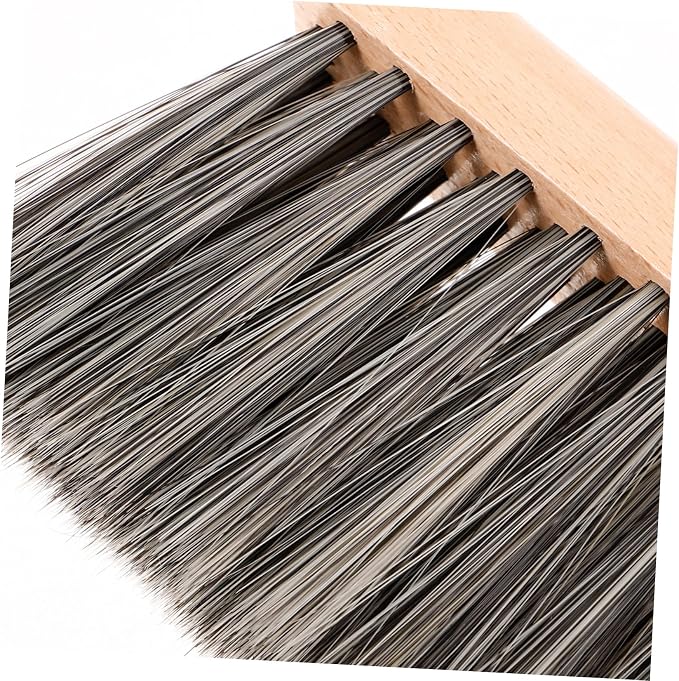 minkissy Fireplace Brush Wood Brush Fireplace Accessory Hand Broom Soft Bristles Ergonomic Handle