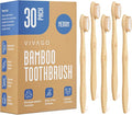 VIVAGO Bamboo Toothbrushes - Medium Bristles Toothbrushes for Adults | Natural Toothbrush, Eco-Friendly, Wooden Toothbrush, BPA-Free, 30 Pack