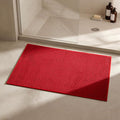 Triohero Bathroom Rugs Non Slip Washable, Super Absorbent Thin Bath Mat Small Quick Dry Low Pile Bathroom Rug, Red 20"x30"