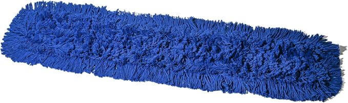 Commercial Dust Mop Replacement Head – 36 x 5 in. Cotton Nylon Reusable Mop Head – Industrial Dust Mop Refill for Floor Cleaning & Janitorial Supplies, Blue