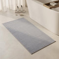 Triohero Bathroom Rugs Non Slip Washable, Super Absorbent Thin Bath Mat Quick Dry Low Pile Bathroom Rug, Light Grey 24"x47"