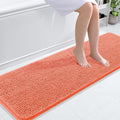 OLANLY Bathroom Runner Rugs 59x20, Extra Soft Absorbent Chenille Bath Rugs, Rubber Backing Quick Dry, Machine Washable Long Bath Mats for Bathroom Floor, Tub and Shower, Home Decor Accessories, Coral