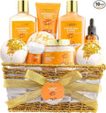 Gifts for Women Gift Basket for Women - 10 Pc Almond Milk & Honey Beauty & Personal Care Set - Home Bath Pampering Package for Relaxing - Spa Self Care Kit - Birthday, Mom, Anniversary Gift