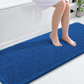 OLANLY Bathroom Runner Rugs 70x24, Soft Absorbent Chenille Bath Rugs, Rubber Backing Quick Dry, Machine Washable Long Bath Mats for Bathroom, Tub and Shower, Home Decor Accessories, Deep Navy Blue