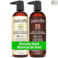 PURA D'OR Clinically Formulated Biotin Shampoo & Hair Regrowth Conditioner For Hair Thinning - 2X Concentrated Proprietary Thickening Blend For Women & Men, Sulfate Free, Botanical Zen Scent,16oz x2
