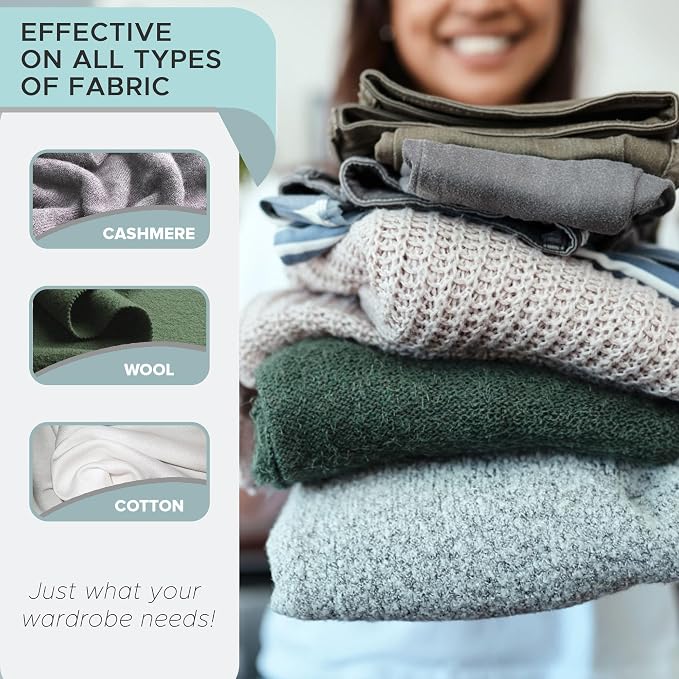Steam & Go - Fabric Defuzzer, Rechargeable Fabric Shaver and Lint Remover, Portable Sweater Shavers to Remove Pilling, Fuzz, and Fluff, Lint Remover for Clothes and Beddings, Easy to Use Black | Rechargeable Fabric Shaver, Lint Remover, & Sweater Shave...