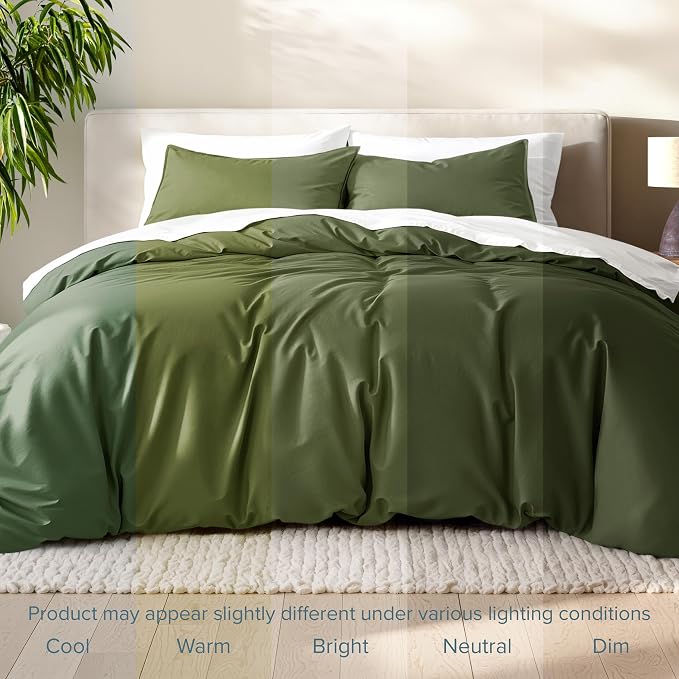 Bare Home Bedding Duvet Cover Extra Long Size - Premium 1800 Super Soft Collection - Lightweight, Cooling - Soft Breathable Bedding Duvet Cover (Twin/Twin XL, Cypress)
