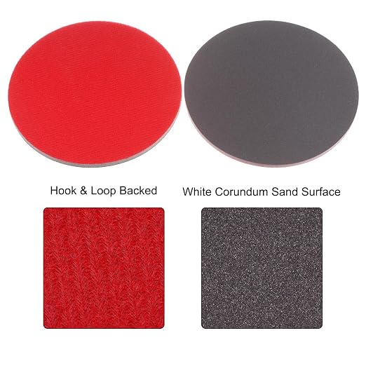 uxcell 30pcs 2000 Grit Sanding Sponge 6 Inch Hook and Loop Sponge Sanding Disc Wet/Dry for Car Wood Drywall Metal
