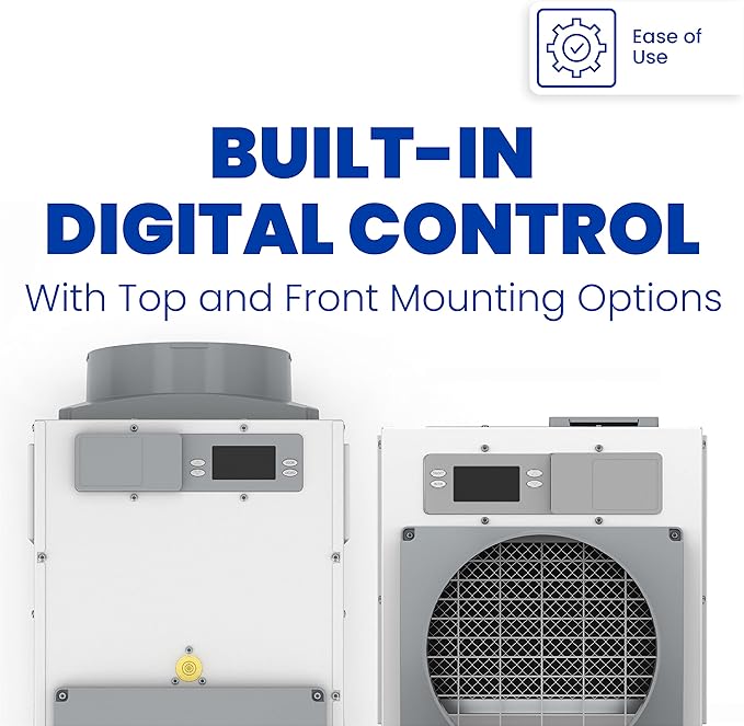 AprilAire E100 Pro 100-Pint Whole-House Dehumidifier + Model 76 Wall Mount Control, Commercial-Grade Dehumidifier for Basement, Crawlspace, or Whole House up to 5,500 sq. ft.