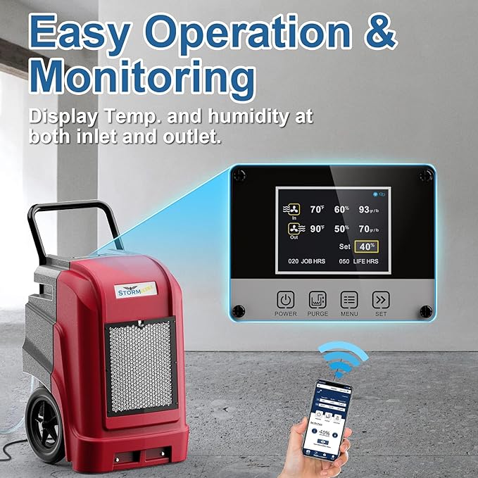 ALORAIR 190 Pints LGR Commercial Dehumidifier with Pump & Drain Hose, up to 2,600 Sq.Ft Industrial Dehumidifiers for Home, Water Damage Restore, Basements, Job Sites, 6 Years Limited Warranty