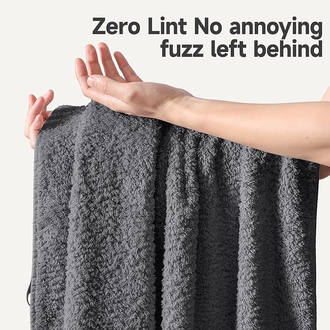 REDKISS Ultra-Plush Bath Towel Set - 900GSM Premium Thick Cotton for Bathroom & Spa, Super Absorbent Bath with No Shedding (2-Piece Bath Twoel Set for Adults, Luxury Hotel & Home Use)-Smoky Grey