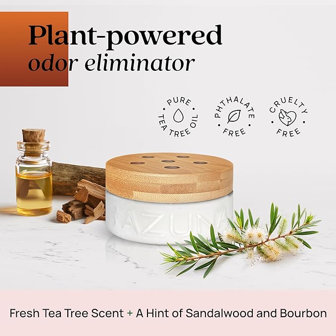 Azuna Air Freshener and Odor Eliminator for Strong Odor Gel 12oz Refill Pouch | Plant-Based & Long Lasting | Pet, Smoke, Home and Bathroom | Sandalwood | Lasts 60–90 Days