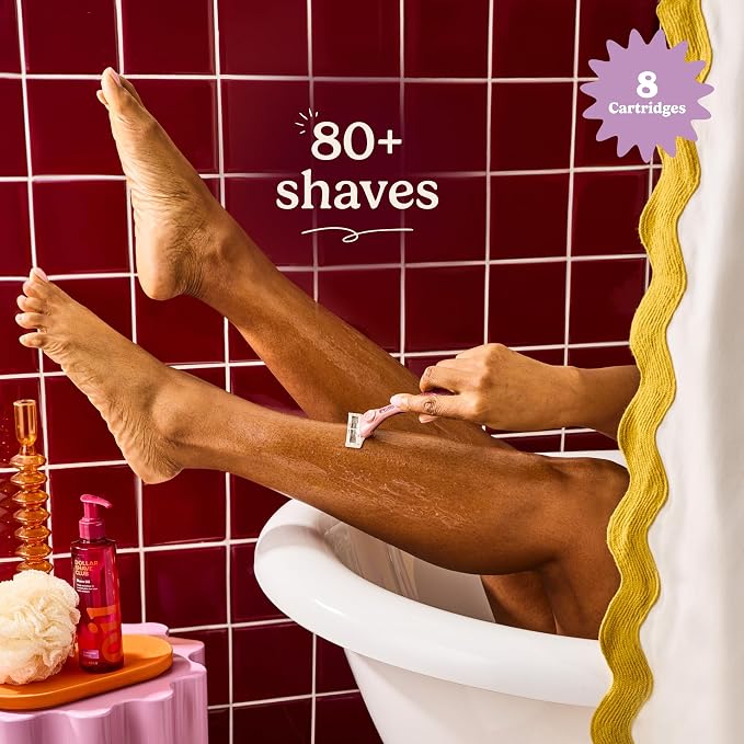 Dollar Shave Club For Women | Razor Refills (8 Pack) | 6 Stainless Steel Blades | Razors for Women, Womens Razors