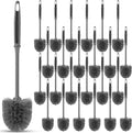 Reallnaive 24 Pack Toilet Brush Bulk, Commercial Heavy Duty Professional Toilet Bowl Cleaning Brush for Bathroom, Restroom Maintenance Cleaning Supplies (14 Inch,Grey)