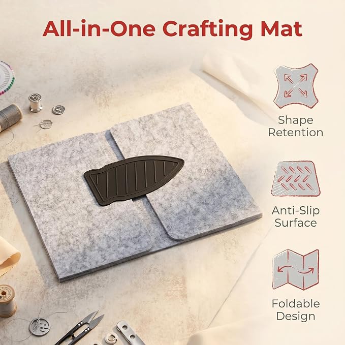 36"x 17.8" Wool Pressing Mat | 0.5 Inch Thick Ironing Board for Quilter, Sewing, Quilting Supplies