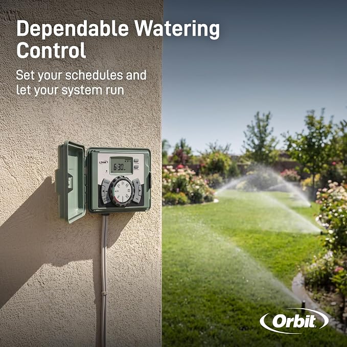 Orbit 57896 6-Station Outdoor Swing Panel Sprinkler System Timer