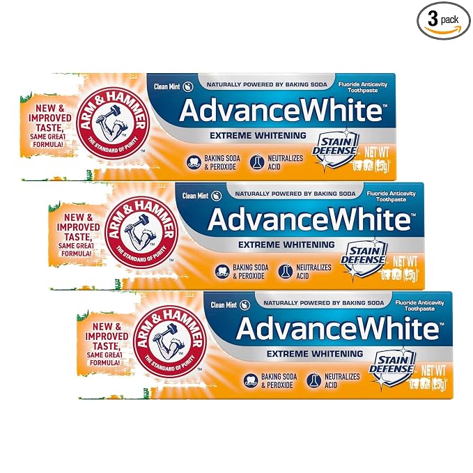 Arm & Hammer Advance White Extreme Whitening Toothpaste, 0.9 oz. (Packaging May Vary) (Pack of 3)