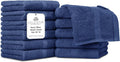 Villa Celestia Cotton Washcloths Set of 12, 12x12 Inch, 100% Ring-Spun Combed Cotton, Soft Absorbent Quick-Dry Wash Cloths for Face and Body, Oeko-TEX Certified, Hotel & Spa Quality, Navy Blue