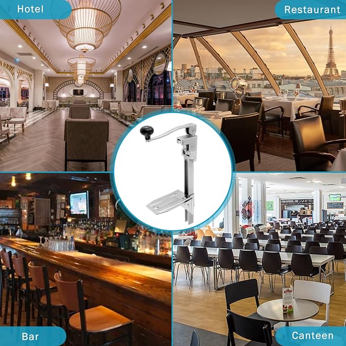 IRONWALLS Commercial Can Opener for Restaurant, 19”/48cm Heavy Duty Table Mount Manual Can Opener for Cans Up to 13” Tall, Metal Professional Can Opener with Plated Steel Base for Hotel, Food Store | Manual Industrial Can Openers for Big Cans, Heavy Du...
