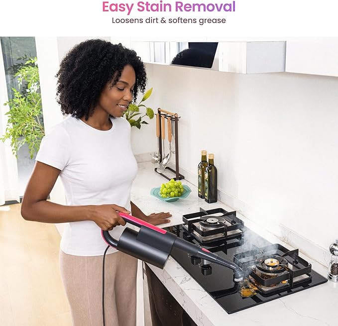 Schenley 19-in-1 Steam Mop Dual-Rod Design with Detachable Handheld Steamer for Walls, Grouts, Hard Floors, Tiles, includes Multi-purpose Accessories, Washable Microfiber Pads and Disposable Pads
