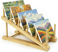 LIAQICHA Art Drying Rack for Classroom, 5-Tier Wood Storage Rack for Canvas, Paintings, Paper, Painting Drying Rack & Print Display Shelf, Tabletop Art Organizer