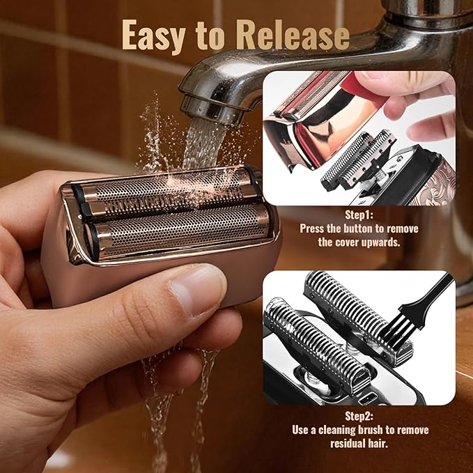 Ufree Foil Shaver and Beard Hair Trimmer Set, Men Electric Razor，Mens Gifts | 6500-7500RPM Head Shavers for Bald, Zero-Gap, Type-C, LED Display, T-Blade Line Versatile for Mustache, Stubble & Crisp Edge