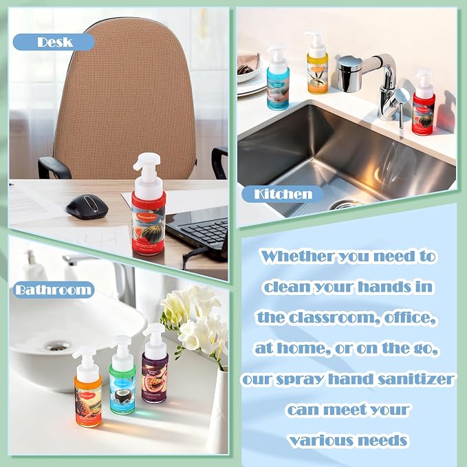 6 Pack Summer Foaming Hand Soap with Pump Care Moisturizing Liquid Scented Gentle Foam Hand Wash Employee Thank You Gift Bulk for Kitchen Bathroom Family Teacher Staff Doctor 8.75 Fl. oz