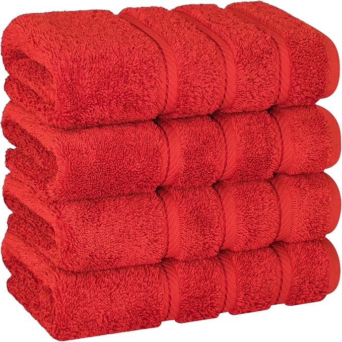 American Soft Linen 100% Cotton Luxury Turkish Towels, 4 PC Hand Towel Set | Soft Absorbent Quick Dry OEKO Tex Standard 100 Certificated Durable Machine Washable Breathable Premium Hotel Quality