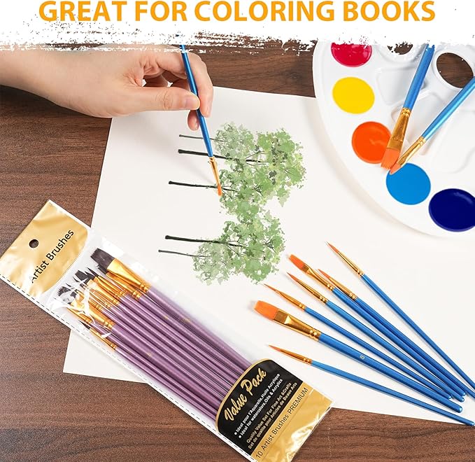 S & E TEACHER'S EDITION 330 Pcs Paint Brush Set, 300 Pcs Paint Brushes, 30 Pcs Palettes to Create Art Painting