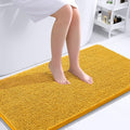 OLANLY Bathroom Runner Rugs 44x24, Soft Absorbent Chenille Bath Rugs, Rubber Backing Quick Dry, Machine Washable Long Bath Mats for Bathroom, Tub and Shower, Home Decor Accessories, Golden Yellow